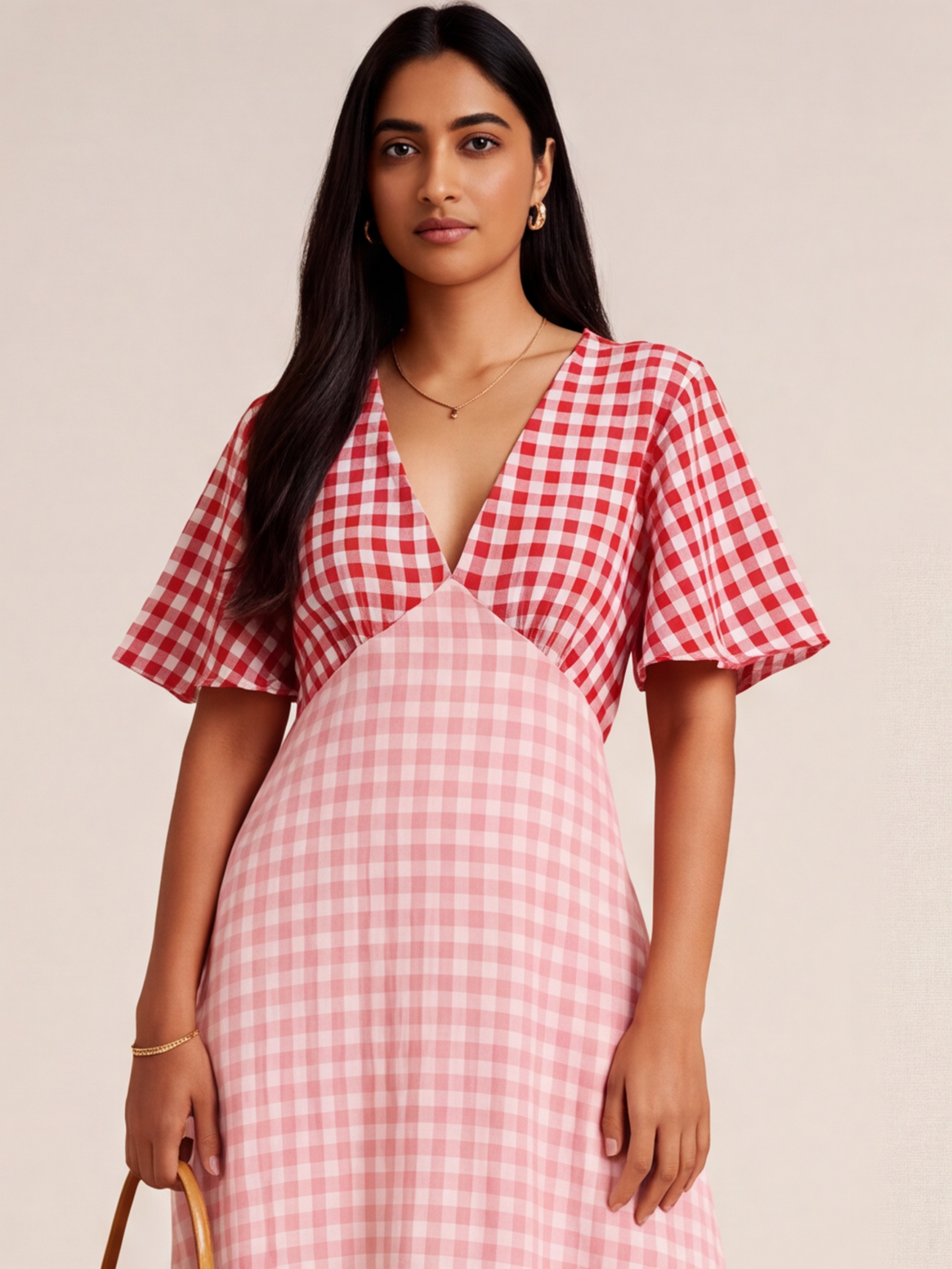 A line Multicolour Gingham Dress